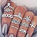 Price comparison product image 10 Piece Women's Vintage Tribal Ethnic Hippie Joint Punk Knuckle Ring Set