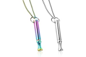 LuckyOpt hoki halskette gegen angst, 2Pcs Edelstahl Angst Relief Halskette, Angst achtsam Halskette für Raucherentwöhnung, Frauen & Männer