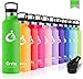 Produktbild Grsta Sport Trinkflasche Edelstahl - 600ml/21oz-Grün- Vakuum Isolierte Wasserflasche, BPA Frei Auslaufsicher Sportflasche, Thermosflasche für Kinder, Kleinkinder, Camping, Schule