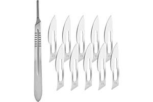 TPZORJX Hojas De Bisturi,Bisturi Podologo Profesional,Bisturi Desechable,10pcs Cuchillas De Bisturí,Hojas De Repuesto para Bisturí Hechas De Acero Al Carbono + 1Pcs Soporte para Bisturí