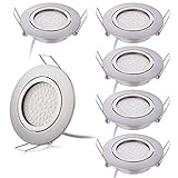 spots edelstahl gebürstet eckig 4W - 430lm - Ersetzt 50W Halogenlampe - Abstrahlwinkel 120 Grad - Lieferumfang 6 Stück Einbaustrahler