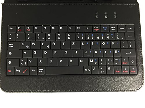 Deutsche QWERTZ Tastatur / Keyboard Tasche für Aldi Medion lifetab P8912 MD 99066 8,9 zoll Tablet PC Tasche mit Aufstellfunktion – Schwarz 9 zoll Tastatur - 4