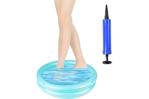 ARTGUTS Aufblasbares Fußbecken, PVC Aufblasbares Pool Fußbad, Fußreinigungsbecken mit Ballonpumpe,für Pools Home Spa Schwimmbecken,Whirlpool (Rund,Blau)