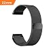 Produktbild iBazal Gear S3 Armband Metall, Gear S3 Frontier/Classic Armband Milanaise 22mm Stahl Uhrenarmband mit Magnetverschluss Kompatibel Gear S3 Frontier/Classic SM-R760, Galaxy Watch 46mm - Schwarz