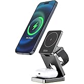 Bix BXMW7 3&rsquo;&uuml; 1 Arada 15W Kablosuz Şarj Cihazı iPhone 16, 15, 14, 13, 12 Serisi, Samsung Galaxy S24 Telefonlar, AirPods ve Ap