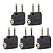 Produktbild Akunsz 5 STK. Flugzeug Adapter Airline Adapter Vergoldeter Audio Flugzeugadapter für Kopfhörer - 2 x 3,5mm Mono Klinke - Stecker auf 3,5mm Dual Channel Stereo Buchse