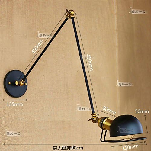French wall lights iron black exterior housing Villa Nga door garden courtyard double section head led wall lamp C