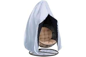 XISNUIENT Housse Fauteuil Oeuf Suspendu, Housse Protection Imperméable Chaise Suspendues Extérieur Meubles Jardin, Pour Balancelle Jardin Extérieur Fauteuil Oeuf Fauteuil Suspendu (115x190cm 190D,Silver)