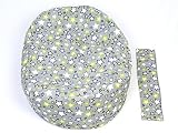 Baby Liegekissen, Lagerungskissen, Alternative zur Babywippe & Babyliege, später als Kindersitzsack einsetzbar, Motiv Sterne oder Blumen, versch. Farben - 4
