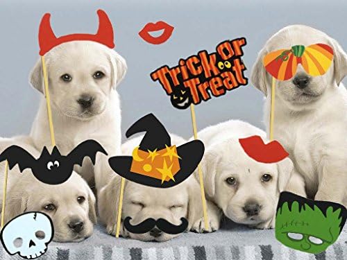10PCS Colourful Photo Booth Props Fun Selfies Tools- Glasses Mask Bat Mustaches Lips Hats Gift Set - for Halloween Parties Halloween Decorations Halloween Props