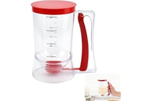 Fuhesgu Dosificador de Masa para Tortitas y Crepes 900 ml Jarra Dosificadora Reposteria Manual Dispensador de Masa para Cupcakes Magdalenas Dispensador Pancakes Muffin Batter Dispenser, Plastico ABS