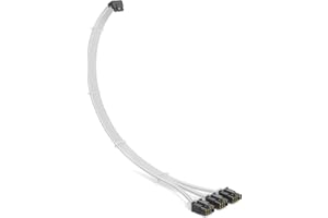 Sirlyr Adaptador de alimentación PCIE 5.0 de 90 grados, cable GPU de 16 pines 12VHPWR para RTX3090Ti 4080 4090 compatible con Corsair, Gran Wall, Thermaltake Modular Fuente de alimentación Blanco