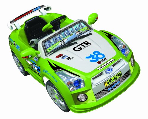 Elektro Kinderauto Elektroauto mit 2xMotoren MP3 LED licht und Fernbedienung (GRÜN)