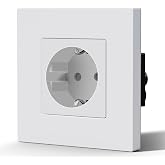 BSEED Plastic Wall Plug, Standard Recessed Sockets, Recessed Wall Socket, Horizontal and Vertical Installation, Child Protect