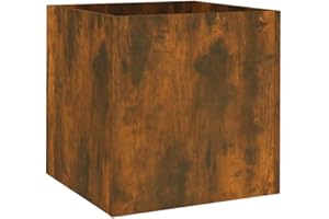 vidaXL Jardinière Pot de Fleurs Décoration Meuble de Salle de Séjour Chambre à Coucher Intérieur Chêne Fumé 40x40x40 cm Bois d'Ingénierie