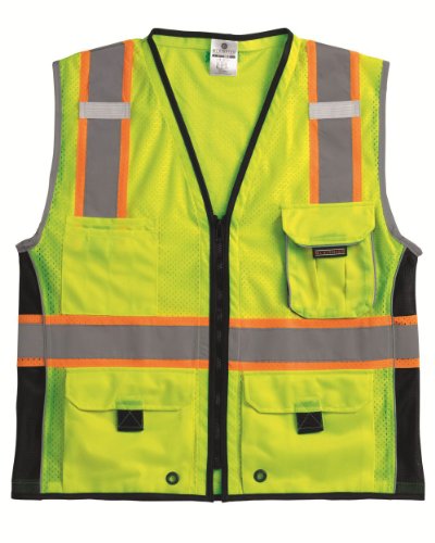 ML Kishigo Ultra-Cool Polyester Black Series Heavy Duty Vest, Lime