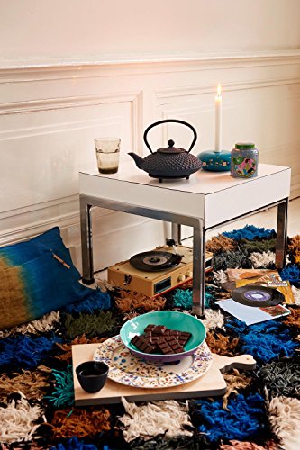 asiatischer Untersetzer Gusseisen Jing blaue Noppenstruktur - 3