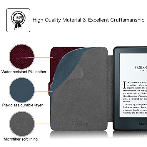 Fintie Hülle für Kindle 8 Generation – Die dünnste und leichteste Schutzhülle Tasche mit auto Sleep / Wake für Kindle eReader (6 Zoll) Touchscreen ohne Spiegeleffekte, (8. Generation – 2016 Modell), Blau - 5