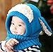 Unique Winter Baby Hat/Cap Useful Warm Cute Woolen Baby Hat with Scarf Blue
