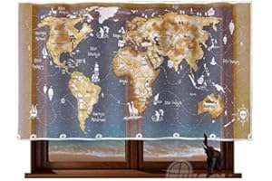 HOME DEKORATOR Wunderschöne Gardinen Wohnzimmer - Außergewöhnliche Kinderzimmer Dekoration - Hergestellt aus strapazierfähigem Material Kindergardine - Viele Muster - Vorhänge Ohne Faltenband 210x120 cm