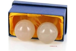 Lachineuse - Transparent Qi Gong Balls Set - Chinese Anti-Stress Balls Made of Natural Agate ⌀ 35 mm - Health Balls - Gift Decoration - Asian Object China - Colour White