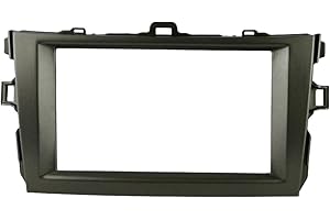 1SOURCETEK Car Radio Stereo Panel for Toyota Corolla 2008-2010 Double Din Fascia Dash Installation Trim Kit Face Plate Bezel (2 Din-Corolla-Gray)