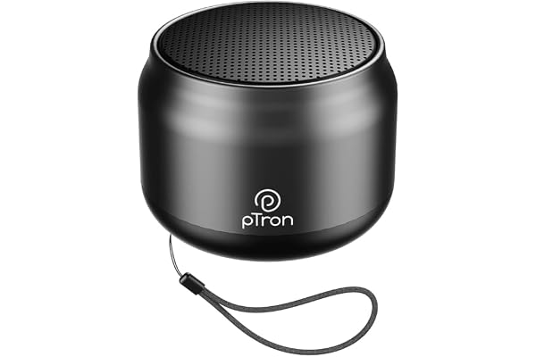 pTron Newly Launched Fusion Hook v2 6W Bluetooth Speaker with 8 Hrs Playtime, 2.04" Neo Driver for Pristine Sound, Mini Size Portable Speaker, BTv5.1 Connectivity, TWS Feature & Type C Charging(Black)