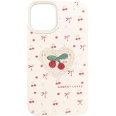 Lavderuar Cherry Loves Nakışlı Kawaii Kiraz Desenli Telefon Kılıfı &ndash; iPhone ile Uyumlu, Darbe Emici, Şık ve Dokulu Arka Kapak
