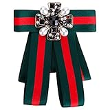 Kreative handgemachte Krawatte des Mannes Streifen übertrieben große Bowknot Brosche Weaving Set Auger Corsage, böhmische Wiederherstellung alte Wege grün und rot Fliege handgefertigte Holz Hochzeit o