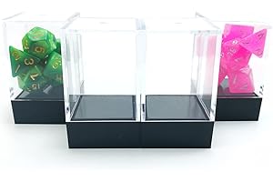 BESCON DICE Classic Brick Box for RPG Dice, Clear Plastic Dice Box,Brick Dice Case, Transparent Brick Dice Box, Dice Packaging, 5pcs per set