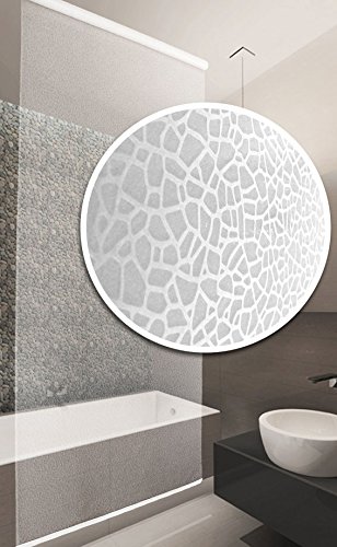BASIC DUSCHROLLO 140×240 CM PEVA MILKY STONE TRANSPARENT OPTIK! SHOWER ROLLO CURTAIN! - 3