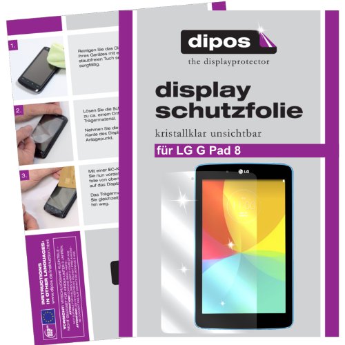 dipos LG G Pad 8.0 Schutzfolie (2 Stück) – kristallklare Premium Folie Crystalclear - 2