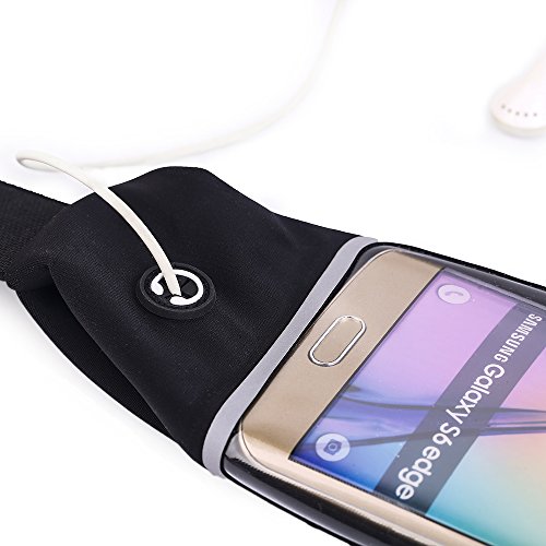 Marsupio Running, Alfort Cintura Corsa / Marsupio Sportivo per Run / Escursionismo / Bicicletta / Viaggi per Samsung Galaxy A5 2017 / A3 2017 / S7 / S7 Edge, iPhone 8 / 7 / 6S / 6, Huawei, Sony Perfetta Connessione Cuffie ( 5,7 inch Nero )