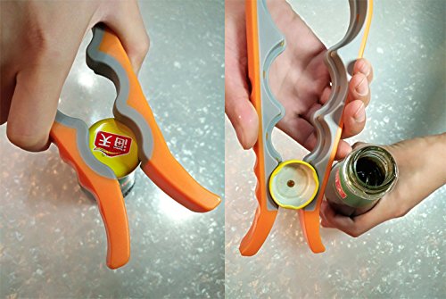 Glasöffner einfach Deckel Off kommen, für Senioren, Personen mit Arthritis und jeder, der Niedriger Stärke, rutschfest schwere kann Jar Flaschenöffner rot - 6