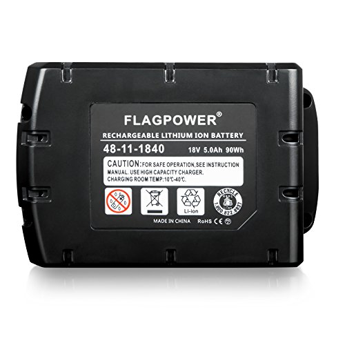 FLAGPOWER 18V 5.0Ah Werkzeug Batterie Ersatz Milwaukee Akku 18V für Milwaukee M18 XC 48-11-1815 48-11-1820 2601 2610 2611 2620 2630 2650 (5000mAh 2 Stück) - 9