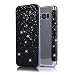 Produktbild Coollee Glitzer Leder Tasche für Samsung Galaxy S8 Plus/S8+ Hülle Bling Glitter Mädchen PU Leder Ledercase Ständer Etui Kunstleder Case Silikon TPU Lederhülle Magnet Brieftasche Schutzhülle, Schwarz
