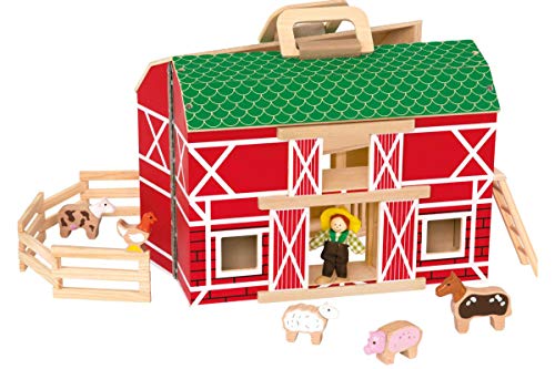 Preisvergleich Produktbild Playtive Junior Holz Spielzeug - Tragbarer Bauernhof + Spielfiguren