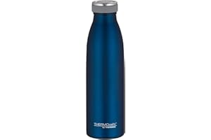 THERMOcafé by THERMOS TC BOTTLE saphire blue mat 0,50l, Isolierflasche aus Edelstahl, kohlensäurefest, 12h heiß 24h kalt, Auslaufsicher, für Schule, Unterwegs & Büro