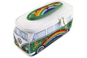 BRISA VW Collection - Volkswagen Furgoneta Hippie Bus T1 Van Bolsa Universal de Neopreno, Neceser, Bolso de Maquillaje-Cosméticos-Aseo, Estuche de lápices, Caja de Almuerzo, Equipaje