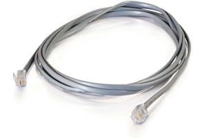 C2G 83866 5M RJ11 6P4C Cable ADSL de Internet modular recto, cable adecuado para Internet de alta velocidad, router de banda ancha, módem, enchufe de teléfono, microfiltro y más