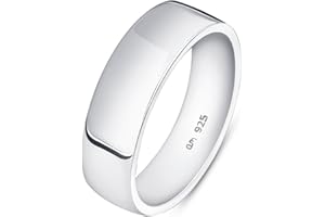 Amberta Alliance pour Homme en Argent Sterling 925 | Bague Homme Argent Massif Poli Pouce Largeur 5 6 8 mm Bague de Mariage Simple