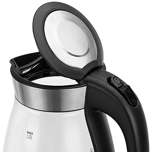 Wasserkocher Glas/Edelstahl mit blauer LED-Beleuchtung max. 2200 Watt inkl. Kalkfilter 360° drehbarer Kontaktsockel - 6