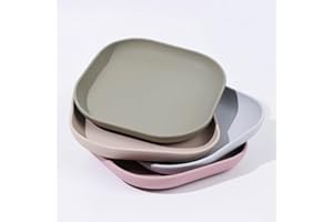 Aloonii Silicone Stylish Kids Dinner Plate Baby | Toddler | Older Kids Tableware (Taupe)