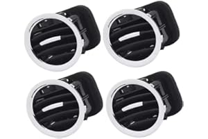 Avutrel Rejilla de Ventilación Cubierta,Boquillas de Ventilación Cromada,Cromo,Coche Ventilación De Ca Compatible con Opel Corsa D MK3 2006-2019 13417363 2201099 13363314 4 Piezas(Negro Plata)