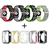Apple Watch Band 42 mm 38 mm, oitom Weich Atmungsaktiv Ersatz-Armband Silikon Träger mit vergoldet TPU Schutzhülle für Apple Armbanduhr Nike +, Series 1, Series 2, Sport, Apple Watch Edition Mix Farbe