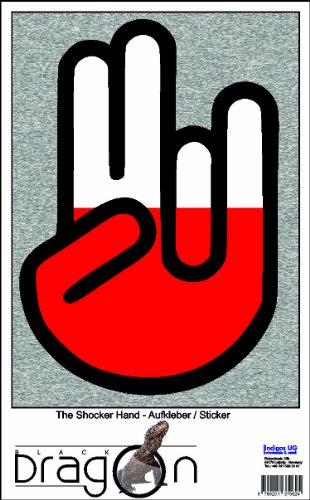 The Shocker Hand Decal Sticker Laptop skin 210x154 mm black Outline with Flag Poland-Polen