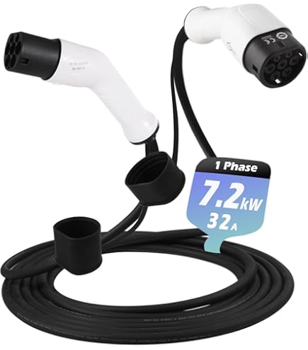 Cavo Ricarica Auto Elettrica Tipo 2 - 7,4 KW, 32A, 4m Spiralato, Per Colonnine Pubbliche E Domestiche - Foto 4