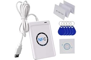 ADVANCED CARD SYSTEMS HFeng 13.56MHz RFID Copier Card Reader Writer NFC Programmer USB + Free SDK Software +5pcs S50 MF Cards + 5pcs UID Writable Keyfobs ACR122U