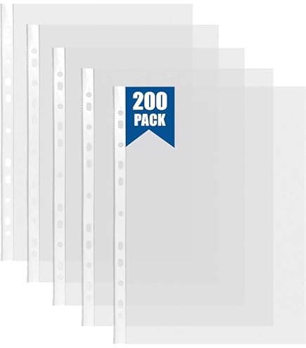 1SS 1000 Pcs A4 Punched Pockets 100 Sheets Per Pack 45 Icron For - Foto 3