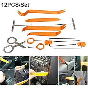 AutoTrends 12Pcs Car Audio Door Clip Panel Trim Dashboard Kit Radio CD Removal Pry Tool Set